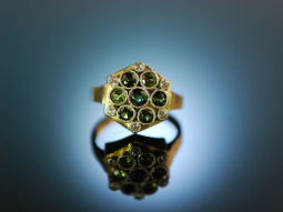 M&uuml;nchen um 1950! Goldschmiede Ring Gold 750 Diamanten Turmaline