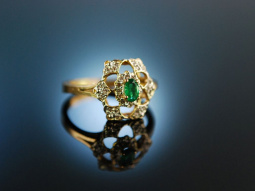 So pretty! Freundschafts Verlobungs Ring Brillanten Smaragd Gold 585