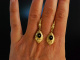Hübsches Biedermeier! Antike Ohrringe Gold 333 Onyx Einlagen