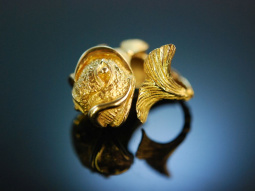 Fabulous Fish! Riesiger Fisch Vintage Ring um 1960 Gold 900