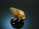 Big Dolphin! Gro&szlig;er Fisch Vintage Ring um 1960 Diamanten Gold 750