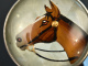 England um 1920! Horse Pin Brosche Silber Bergkristall mit geschnittenem Pferde Kopf
