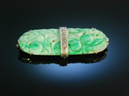 England um 1910! Traumhafte Chinesische Jade Brosche...