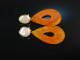 Schick am Ohr! Ohrringe Silber 925 vergoldet Mabe Perlen und orange Jade