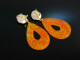 Schick am Ohr! Ohrringe Silber 925 vergoldet Mabe Perlen und orange Jade