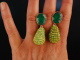 Variations of Green! Schicke Ohrringe Silber 925 vergoldet Gr&uuml;n Achat und Peridot