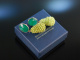 Variations of Green! Schicke Ohrringe Silber 925 vergoldet Gr&uuml;n Achat und Peridot