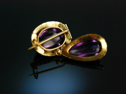 Um 1870! Zauberhafte Biedermeier Saatperl Amethyst...