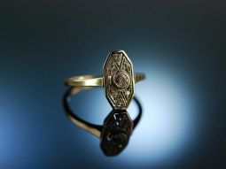 My Love! Charmanter Verlobungs Engagement Ring um 1910 Gold 585 Platin Diamanten