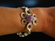 Flower Power um 1965! Gro&szlig;es Vintage Armband Silber 835 Amethyst