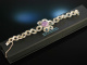 Flower Power um 1965! Gro&szlig;es Vintage Armband Silber 835 Amethyst