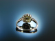 Be mine! Antiker Verlobungs Diamant Daisy Ring Wei&szlig; Gold 585