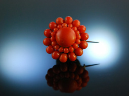 Vienna around 1850! Biedermeier salmon coral brooch...