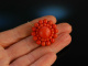 Vienna around 1850! Biedermeier salmon coral brooch silver-gilt