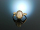 USA  um 1890! Feiner Opal Ring Gold 750 Diamanten