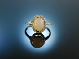 So Bright! Wundervoller Ring Wei&szlig; Gold 750 Pink Opal Brillanten