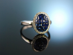 Edles Blau! Wundervoller Ring Wei&szlig; Gold 750 Saphire...