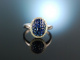 Edles Blau! Wundervoller Ring Wei&szlig; Gold 750 Saphire Brillanten