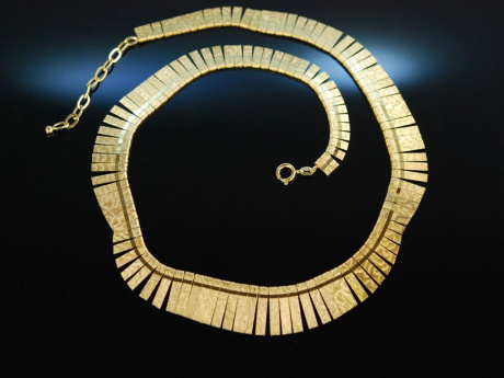 Cleopatra! Schicke Vintage Kette um 1960 Gelb Gold 333