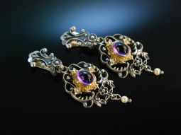 Violet to the costume! Pretty earclips silver 925 gold...