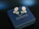 Smart Colours! Schicke Ohrringe Silber 925 ros&eacute; vergoldet Blauchachat Cabochons