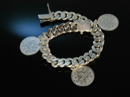 Sch&ouml;n und massiv! Schweres M&uuml;nz Armband Silber 830 Deutsches Reich M&uuml;nzen