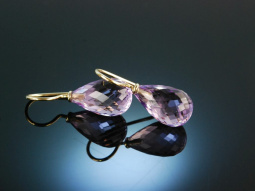 Feines Violett! Goldschmiede Ohrringe Gold 585 Amethyst...