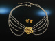 To the dirndl! Traditional costume necklace and earstuds silver 835 gold-plated rose petals