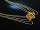To the dirndl! Traditional costume necklace and earstuds silver 835 gold-plated rose petals