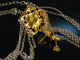 To the dirndl! Traditional costume necklace and earstuds silver 835 gold-plated rose petals