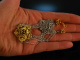 To the dirndl! Traditional costume necklace and earstuds silver 835 gold-plated rose petals