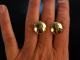 Um 1950! Hübsche Bienen Ohrringe Silber 925 vergoldet Granate Markasiten