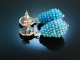 Variations of Blue! Schicke Ohrringe Silber 925 rot vergoldet Labradorit Blauachat