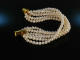 White Pearls! Edles 6reihigs Zuchtperlen Armband Magnetschlie&szlig;e Silber 925 vergoldet