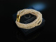 White Pearls! Edles 6reihigs Zuchtperlen Armband Magnetschlie&szlig;e Silber 925 vergoldet