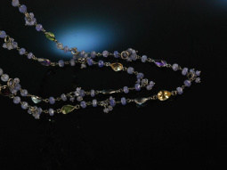 Feine Farben! Lange Kette Tansanit Citrin Amethyst...