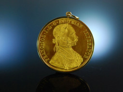 Kaiser Franz Joseph! &Ouml;sterreichischer Goldm&uuml;nzen Anh&auml;nger 4 Dukat Gold