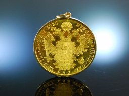 Kaiser Franz Joseph! &Ouml;sterreichischer Goldm&uuml;nzen Anh&auml;nger 4 Dukat Gold