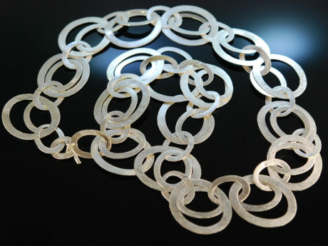 Icy Silver! Groe satinierte Kette Sterling Silber 925