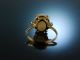 Australisches Feuer! Sch&ouml;ner Opal Ring Gold 750 Diamanten