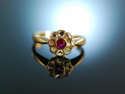 My Love! Antiker Verlobungs Engagement Ring um 1900 Gold...