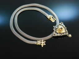 Zum Wiesn Dirndl! Trachten Herz Kette Silber 835...