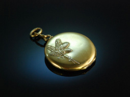 Um 1900! Charmantes altes Medaillon Silber 800 vergoldet...