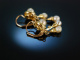 Um 1860! Charmante alte Ohrringe Gold 585 Diamanten und Naturperlen