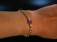 Sch&ouml;ner Klassiker! Panzer Armband Gold 585 Amethyst Cabochons