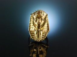 Tutanchamun! Imposanter Ring Gold 585 Pharao Maske...