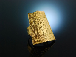Tutanchamun! Imposanter Ring Gold 750 Grabt&uuml;ren des Pharao