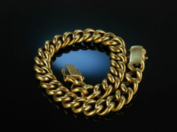 Goldener Klassiker! Panzer Armband Gold 585 um 1980