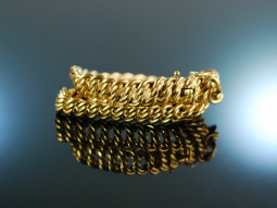 Goldener Klassiker! Doppel Panzer Armband Gold 585 um 1980