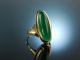 Um 1950! Großer Ring Grüne Jade Gold 333